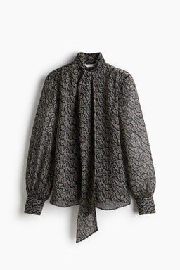 Blusa de gasa con lazada - H&m фото 4