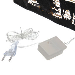 Фигура светодиодная "Подарок с оленями" (набор 3 шт: 15см, 20см, 25см), 220V, Шапмпань (свечение - Теплый белый)