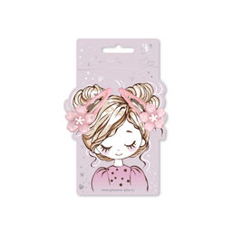 Набор заколок для волос клик-клак, глянцевые, арт. 71731 / 10 ЦВЕТОЧКИ (в наборе: 2шт., 5,8 см, черный металл, полиуретановая смола, цвет: розовый, подложка из мелованного картона + ПЭТ-пакет с европодвесом)