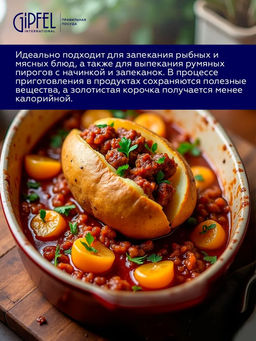 51071 GIPFEL Форма для запекания ROSSO овальная 25х14,5х6см/800мл. Цвет: красный. Материал: жаропрочная керамика