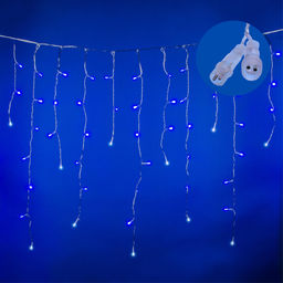 ULD-B25006-440/TTK BLUE-WHITE IP44 Бахрома светодиодная с эффектом мерцания, 25м. Соединяемая. 440 светодиодов. Синий и белый свет. Провод прозрачный. ТМ Uniel