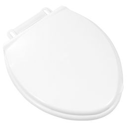 Сиденье для унитаза пластмассовое "Русское" 42х37см, между креплениями 18см, белый (Россия)
