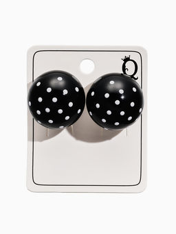 Серьги «Бусина. Шар в точку», d=2 см, чёрные, белые
