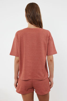 Trendyolmilla Siyah Waffle Kumas Sortlu Orme Pijama Tak?m? THMSS22PT0524  фото 33