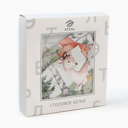 Набор столовый Этель Лесная сказка, скатерть 148х183 +/-2см с ГМВО, салф.40х40 см - 8 шт  фото 24