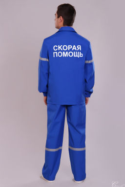 Костюм скорой помощи летний мужской 53 СиСу. Цвет: васильковый - Стильб фото 2