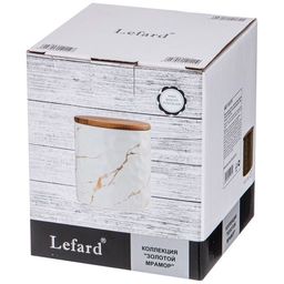 БАНКА ДЛЯ СЫПУЧИХ ПРОДУКТОВ КОЛЛЕКЦИЯ ЗОЛОТОЙ МРАМОР ЦВЕТ:GRAY 11,5*13,7 СМ - Lefard фото 2