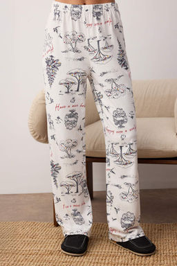 Trendyolmilla Ekru %100 Pamuklu K?s Temal? Biye Detayl? Orme Pijama Tak?m? THMAW25PT00038