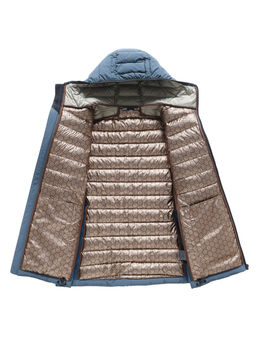 Куртка женская гибридная стёганая с капюшоном с графеновой подкладкой синего цвета 9622_1S