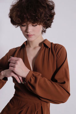 11387 Платье с запахом кофе - Martichelli фото 9