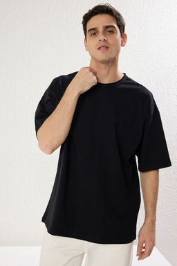 TRENDYOL MAN Kiremit Oversize/Genis Kesim Yaka Detayl? %100 Pamuklu T-Shirt TMNSS25TS00008 - Trendyolmilla фото 10