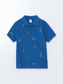 Polo Yaka Bask?l? Erkek ?ocuk Pike Ti??rt