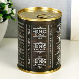 Носки мужские в банке «100% мужчина», подарочные, чёрные, 43-45 р-р