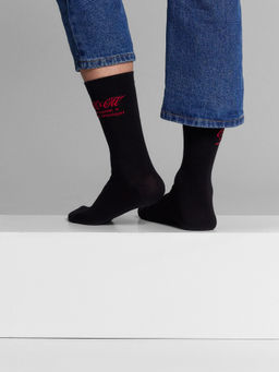 Цена за 5 пар! Носки мужские высокие черные с надписью C2H5OH праздник к нам приходит черный 017K-3048