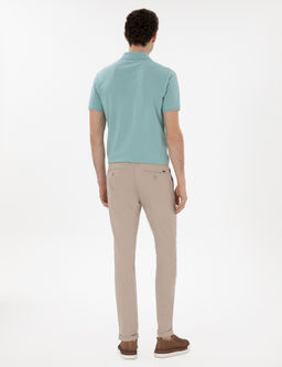Bej Slim Fit Kanvas Pantolon