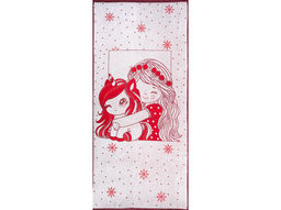 Полотенце махровое 6с102.411ж1 Обнимашки (3-бело-кр.) 67х150см