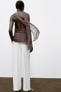 HALTER TOP WITH HARDWARE AND POLKA DOTS - Zara фото 15