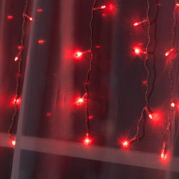 Гирлянда Занавес 1.5?1 м, IP20, прозрачная нить, 180 LED, свечение красное, 8 режимов, 220 В - Luazon lighting фото 2