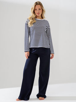 Пижама костюм(лонгслив-тельняшка+брюки) 100% хлопок - Оптима фото 4