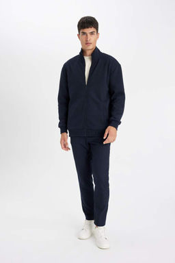 Трикотажный кардиган стандартной посадки с высоким воротником - Defacto фото 2