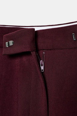PANTAL?N ANCHO TIRO ALTO / Burgundy - Zara фото 9