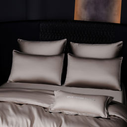 Комплект постельного белья Однотонный Сатин Премиум на резинке OCPR006 180*200*30;160*200*30;140*200*30 2 спальный 4 Наволочки