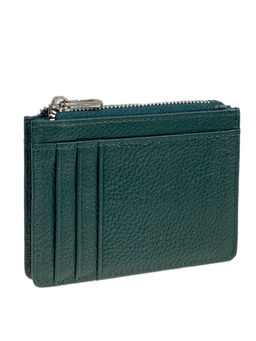 Картхолдер женский из натуральной кожи для пластиковых карт, цвет темно зеленый