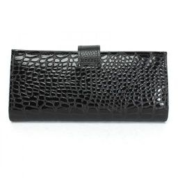 Портмоне мужское Croco-ПР-961 с хлястиком натуральная кожа 2 отд, 13 карм, черный крок/черн флотер (200/40) 232214  фото 2