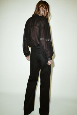 SEMI-SHEER BEADED BLOUSE - Zara фото 15