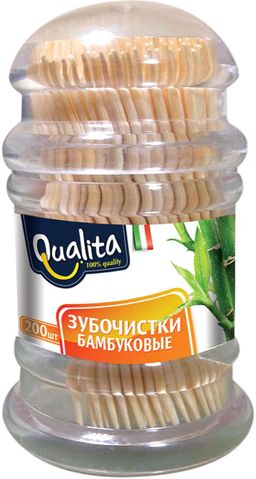 QUALITA зубочистки 200шт бамбуковые
