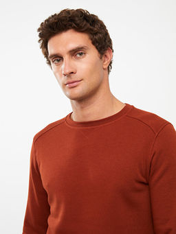 Bisiklet Yaka Uzun Kollu Erkek Kal?n Sweatshirt