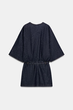 VESTIDO Z1975 CORTO DENIM CINTUR?N / Azul - Zara фото 8