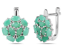 Серьги, изумруд берилл, Алира