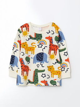 Bisiklet Yaka Bask?l? K?z Bebek Pijama ?st