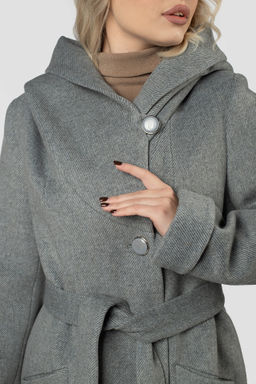 01-12061 Пальто женское демисезонное (пояс) - El podio фото 4