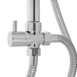 Душевая система ZEIN Z1005, тропическая и ручная лейка 3 режима, шланги, стойка, мыльница, хром