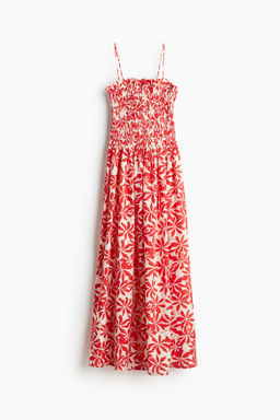 Vestido de tirantes con cuerpo nido de abeja