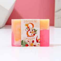 Мыло для рук 8 Марта, 90 г, аромат фруктовый, Чистое счастье
