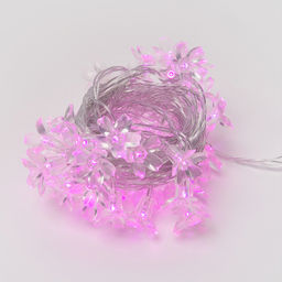 ULD-S0700-050/DTA PINK IP20 PINK SAKURA Гирлянда светодиодная с контроллером Сакура розовая, 50 светодиодов, 7 м, розовая,IP20,провод прозрачный