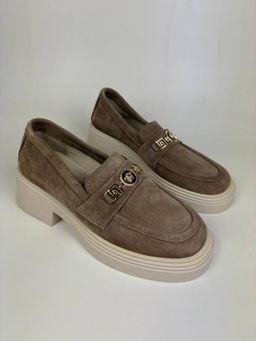 Лоферы туфли 173.1453be. коричневый капучино замша уценка