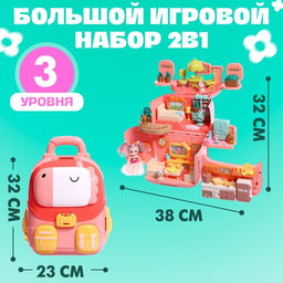 Кукольный домик «Рюкзачок» с куклами, мебелью и аксессуарами