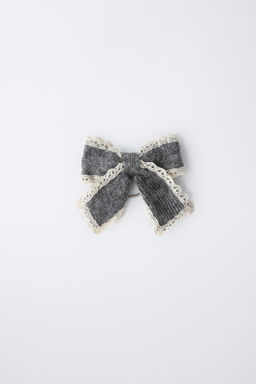 KNIT BOW HAIR CLIP SCRUNCHIE