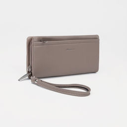 Кошелёк на молниях, с ручкой, цвет бежевый