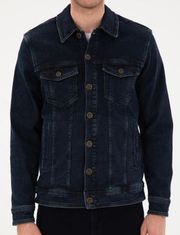 Lacivert Slim Fit Jean Ceket - Pierre cardin фото 6