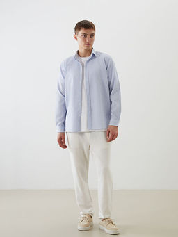 Slim Fit Uzun Kollu ?izgili Erkek G?mlek