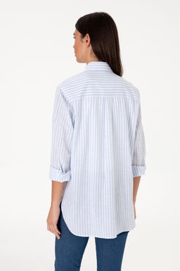 Kad_n A__k Mavi _izgili Uzun Kollu G_mlek Sepette S_rpriz _ndirim - U.s. polo assn фото 5