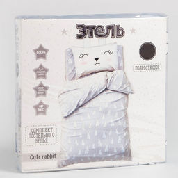 Постельное белье Этель 1,5 сп Cute rabbit 143х215 см, 150х214 см, 50х70 см -1 шт  фото 5