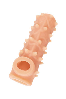 Насадка реалистичная KOKOS NUDE SLEEVE с дополнительной стимуляцией, TPE, телесная, 14 см