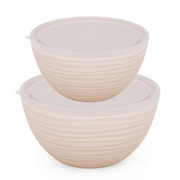 Миски с крышками "Оазис" п/эт. 2,5л/ 4л (бежевый)