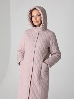 24415 Пальто серо-розовый - Dizzyway фото 2